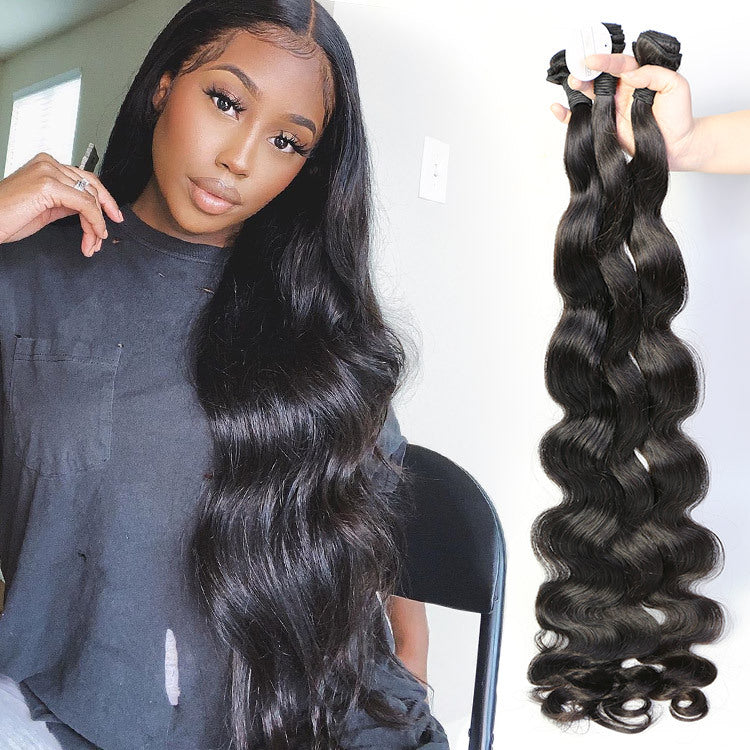 Body Wave Human Hair Bundles (Natural Black)