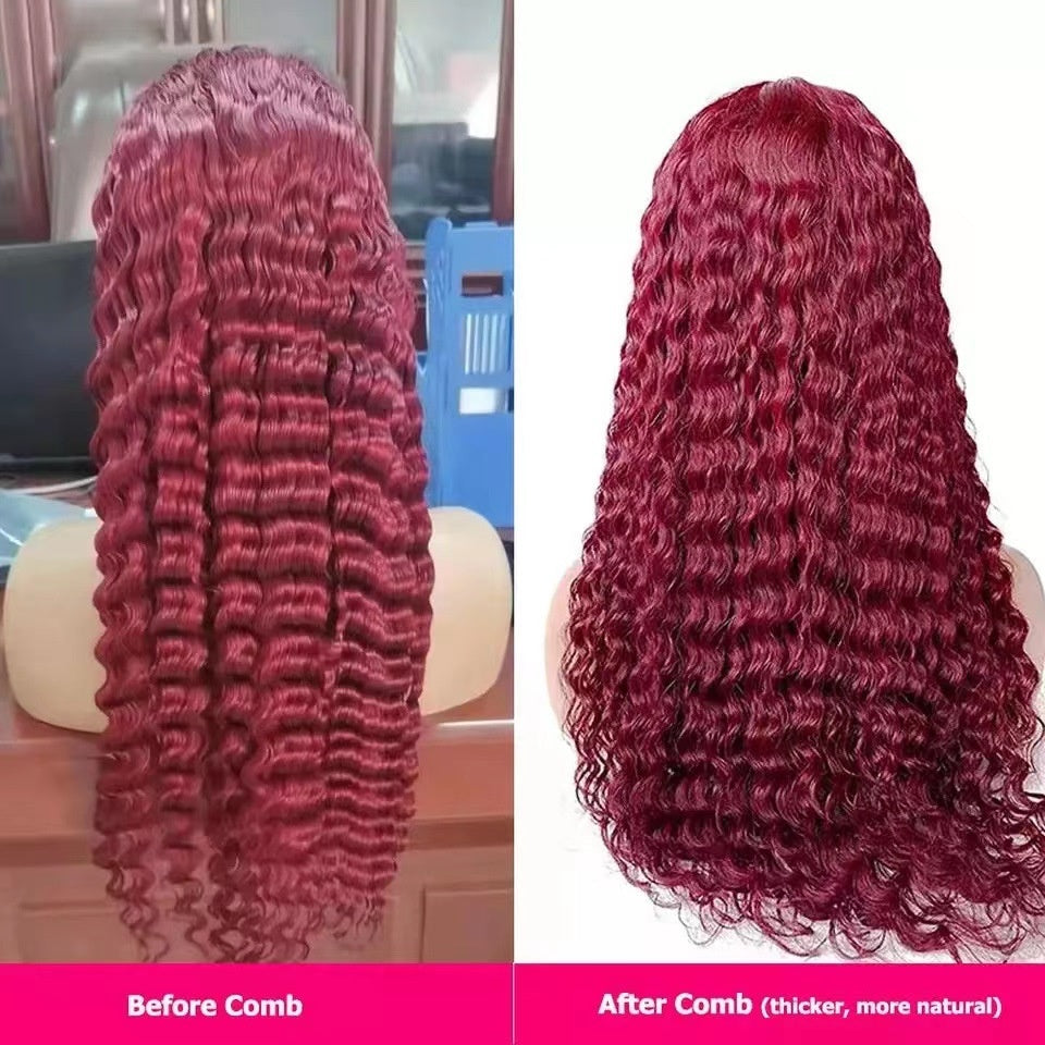 Wine Red Lace Front Wig – Bold Long Style