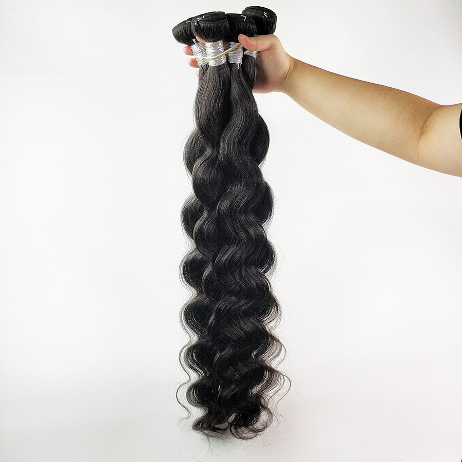 Body Wave Human Hair Bundles (Natural Black)